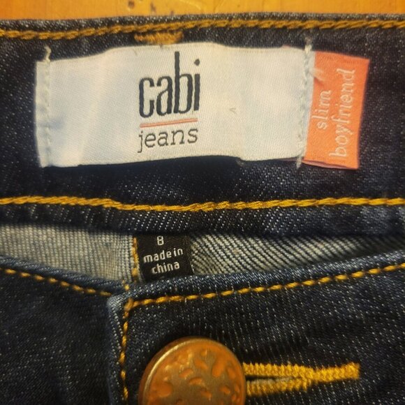 Like New! CAbi Slim Boyfriend Distressed Blue Jean - Size 8 - Picture 6 of 13